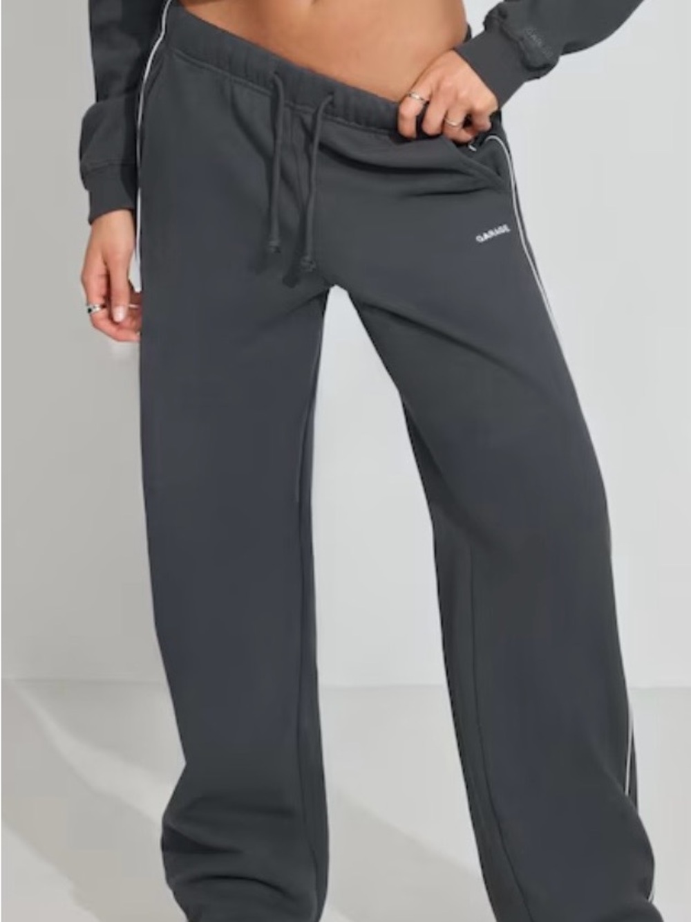 Garage UltraFleece Straight Leg Sweatpants With Piping Burnt Ash Grey